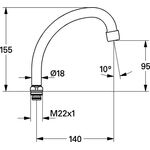 Grohe Rohrauslauf COSTA Ausldg 140mm 5 Stück chr