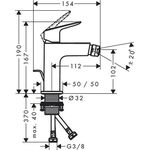 HG Einhebel-Bidetmischer 110 LOGIS DN 15 m ZAG G 1 1/4Zoll chrom