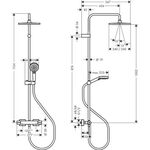 HG Showerpipe Vernis Shape 240, 1 jet mit Thermostat mattschwarz