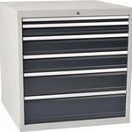 Schubladenschrank H1019xB1005xT736mm lichtgrau/anthrazitgrau 6 Schubl.Vollauszug