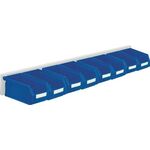 Sichtlagerkastenset H100xB920xT180mm Stahlblech/Polyethylen Ku.blau 8xGr.7