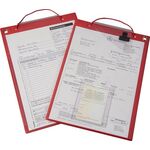 Auftragstasche m.Klettverschluss u.2 Fächer DIN A4 rot VE=10 St. - VPE: 10