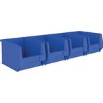 Sichtlagerkastenset H140xB602xT250mm STA verz.Sichtlagerkästen 4xMK4 blau MAUSER