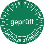 Mehrjahresprüfplakette D.30mm gepr.2024-2029 Folie Btl.a 100 St.