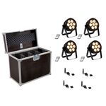 EUROLITE Set 4x LED 4C-7 Silent Slim Spot + USB QuickDMX + Case