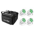EUROLITE Set 4x LED Silent Par 6 QCL Floor ws + Soft-Bag