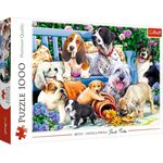 Puzzle 1000 Teile Hunde im Garten