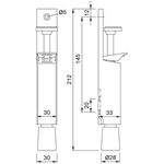 Türfeststeller 1081.31 Alu.silberf.elox.Hubh.30mm Türmontage KWS