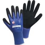 Handschuhe Nitril Aqua Gr.9 blau/schwarz Nyl.m.dop.Nitril EN 388 PSA II - VPE: 12