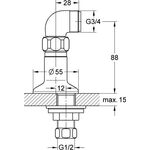 Grohe Standanschluss 1/2" Ausldg 30mm chr