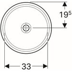 Geberit Unterbauwaschtisch VariForm rd d= 390 o HL ohne Überlauf weiß KT