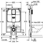 Grohe WC-Element RAPID SL Spülkasten 80mm Elementbreite 0,62 m