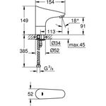 Grohe Infrarot-Elektronik EUROPLUS E 1/2Zoll 6 V Batt o Mischung chr