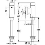 Grohe Druckspüler RONDO f Urinal 1/2Zoll o Vorabsperrung chr