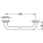 Grohe Wannengriff ESSENTIALS 507mm BohraBStnd 450mm chr