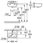 Grohe Handwaschbecken BAU KERAMIK 1 HL m ÜL 453x354mm awe - VPE: 27