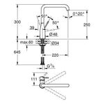Grohe Einhand-Spültischbatterie ESSENCE 1/2Zoll hoh Auslauf cool sunrise gebürst