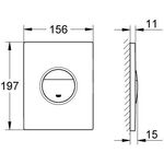 Grohe WC-Betätigung NOVA C 156x197mm glossy black