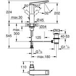 Grohe EH-WT-Batterie ALLURE BRILLIANT LSize Gri Vanilla Noir ha grap gebürstet