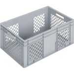 Transportbehälter L600xB400xH280mm grau PP Durchfassgr.Seitenwände durchbrochen