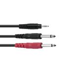 OMNITRONIC Adapterkabel 3,5 Klinke/2xKlinke ECO 3m