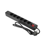 EUROLITE Steckdosenleiste ON-1 6-fach + 2 USB sw