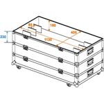ROADINGER Flightcase 12x LED-Leiste Größe L
