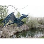 EUROPALMS Halloween Flying Dragon, animiert, blau, 120cm