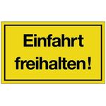 Hinweiszeichen Einfahrt freihalten! L250xB150mm gelb schwarz Ku.
