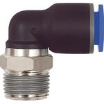 L-Steckverschraubung Bl.Ser.AG R 1/8 Zoll SW 10mm m.Gewindebesch.,drehb.kon.4mm - VPE: 10