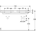 Geberit Doppelwaschtisch MYDAY 1300x480mm o ÜL mit Hahnloch weiß KT