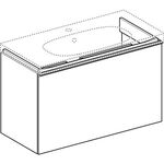 Geberit Waschtischunterschrank ACANTO 890x535x416mm La hgl we Front Glas weiß