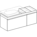 Geberit Waschtischunterschrank CITTERIO 1334x554x504mm Abl. re Fr Gl schwarz/Kor