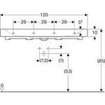 Geberit Waschtisch CITTERIO 1200x500mm o ÜL m HL li u rechts weiß KT