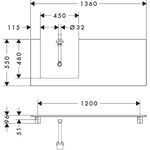 HG Konsole Xelu Q 1360x550mm m Auschnitt links eiche natur