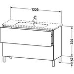 Duravit Waschtischunterbau L-CUBE 1220x481x704mm weiß supermatt