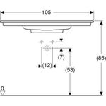 Geberit Möbelwaschtisch ONE weiß, ohne Hahnloch 1050x475mm
