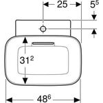Geberit Aufsatzwaschtisch ONE m HL 500x425mm weiß/Blende weiß glänzend