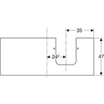 Geberit Waschtischplatte ONE Auss re 1200x20x470mm Marmoroptik we ma