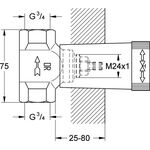 Grohe UP-Ventil-Unterteil vm Oberteil + Gewindeanschluss 3/4"