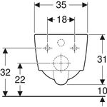 Geberit Wand-Tiefspül-WC iCon Square Rimfree, geschlossene Form weiß KT