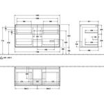 V&B Waschtischunterschrank FINION 1200x603x501mm AP Glas wh ma anthr. ma