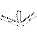 Keuco Brausevorhangstangen-Set PLAN f 4eck-Dusche alu sil-elo