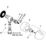 HG Schlauchanschluss FIXFIT E STOP m Abstellventil u Rückflussv. chrom