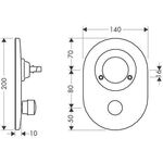 HG Umrüstset Wannenmischer Unterputz, Lochabstand 80mm steel-optik