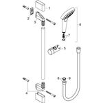 HG Brauseset CROMA SELECT S MULTI Bsta Unica´Croma 900mm weiß/chrom