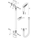 HG Brauseset CROMA SELECT E 1jet Bsta Unica´Croma 90cm EcoSm 9 l/m we/chr