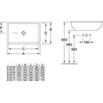 V&B Einbauwaschtisch LOOP & FRIENDS mit ÜL 600x405mm we