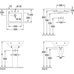 V&B Waschtisch SUBWAY 2.0 550x440mm, mit ÜL we C+