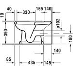 Duravit Stand-WC 1930 tief, 355x665mm Abgang waagrecht weiß